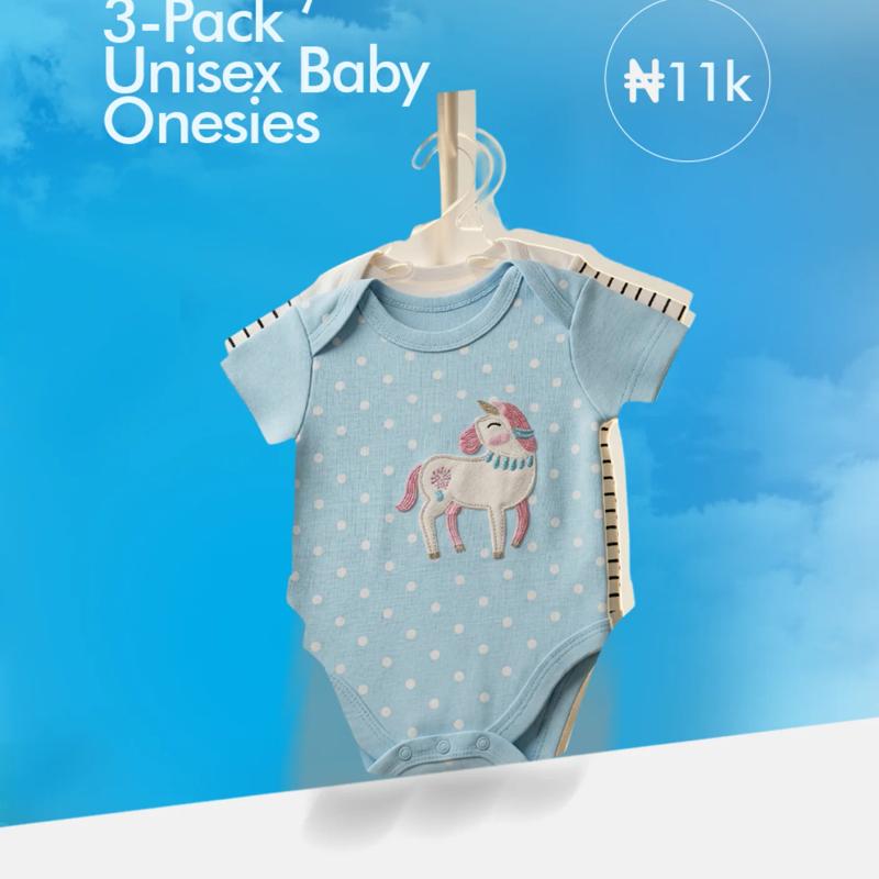 3-Pack Unisex Baby Onesies – 0-3, 3-6, and 6-9 months old — Baby Clothing — Chikaro