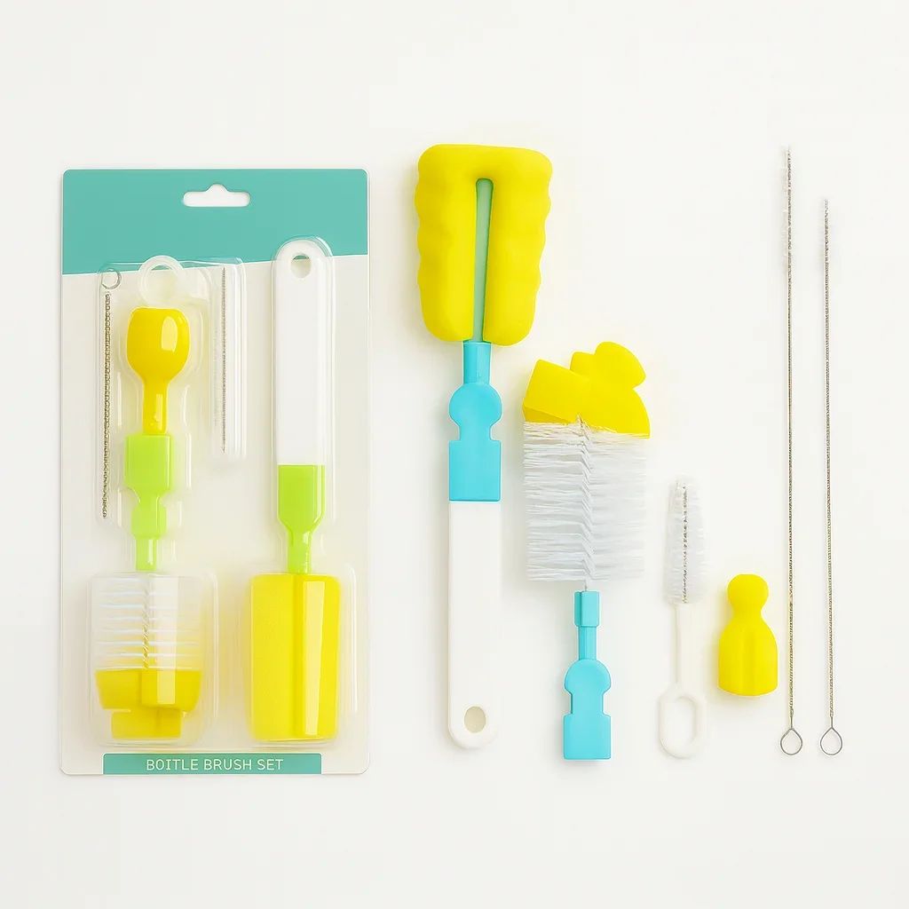 5pcs Baby Bottle Cleaning Brush Set – Feeding Accessory Cleaner — Feeding — Chikaro