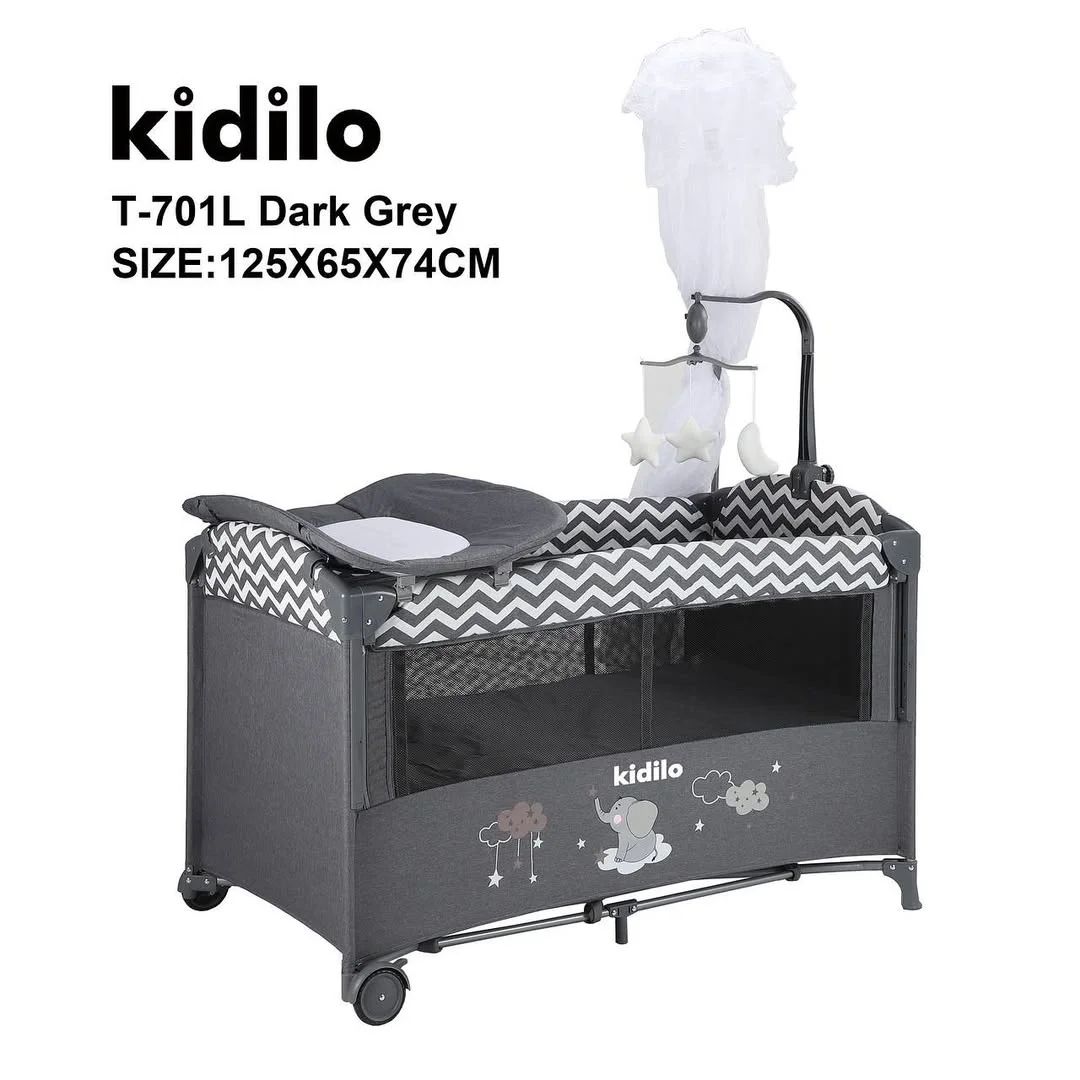 Kidilo Baby Bedside Crib Playpen, Mosquito Net, Toy Bar, Co-Sleep — Nursery — Chikaro