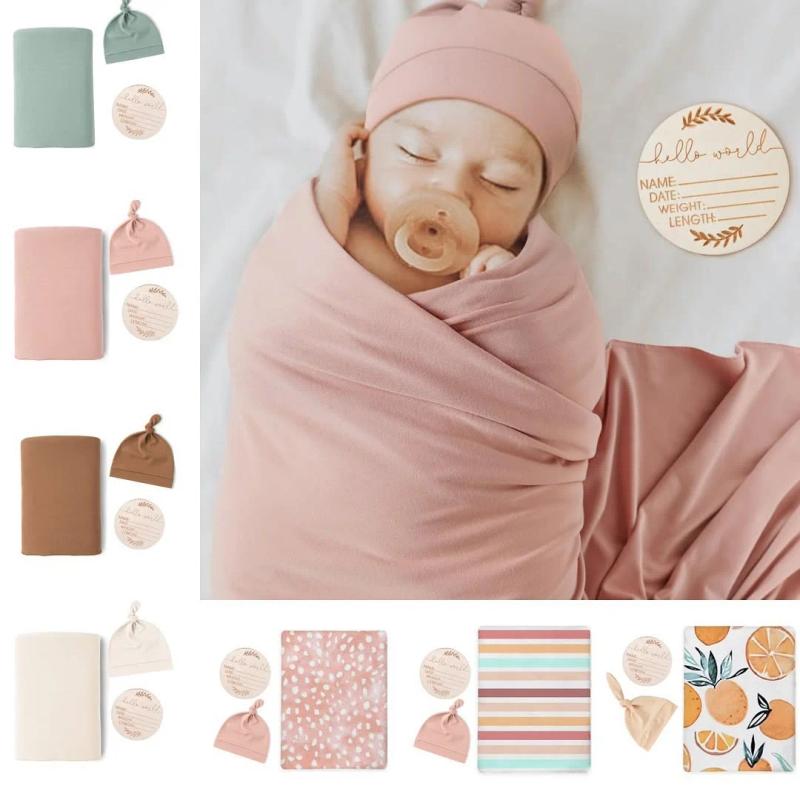 2in1 Baby Swaddle Wrap & Cap Set – Coordinated Newborn Comfort — Nursery — Chikaro