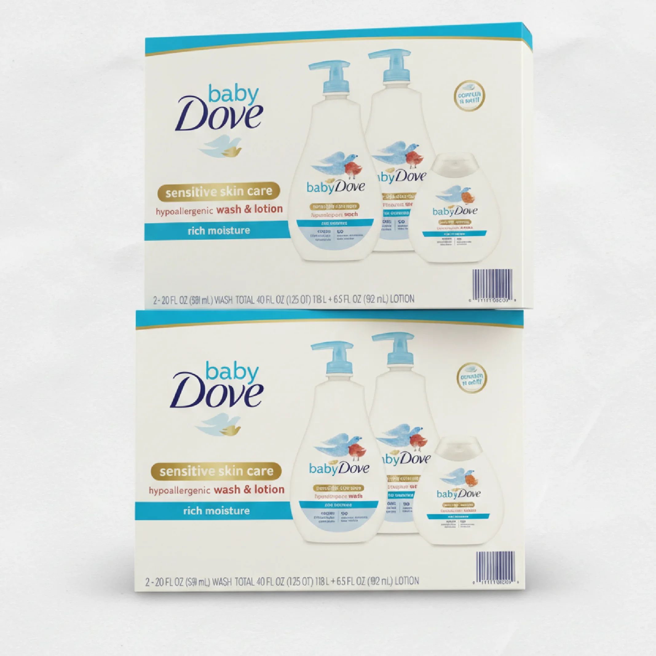 Baby Dove Sensitive Skin Hypoallergenic Wash & Lotion, Rich Moisture – 20 oz — Bath — Chikaro