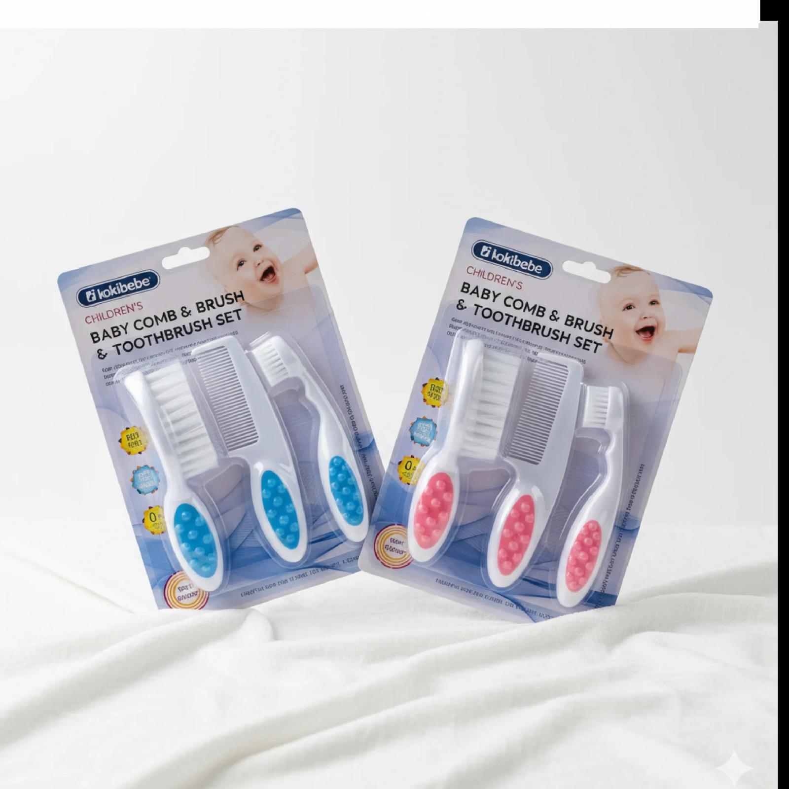 3-in-1 Baby Comb, Brush & Toothbrush Set – Gentle Grooming & Oral Care for Babies — image 1