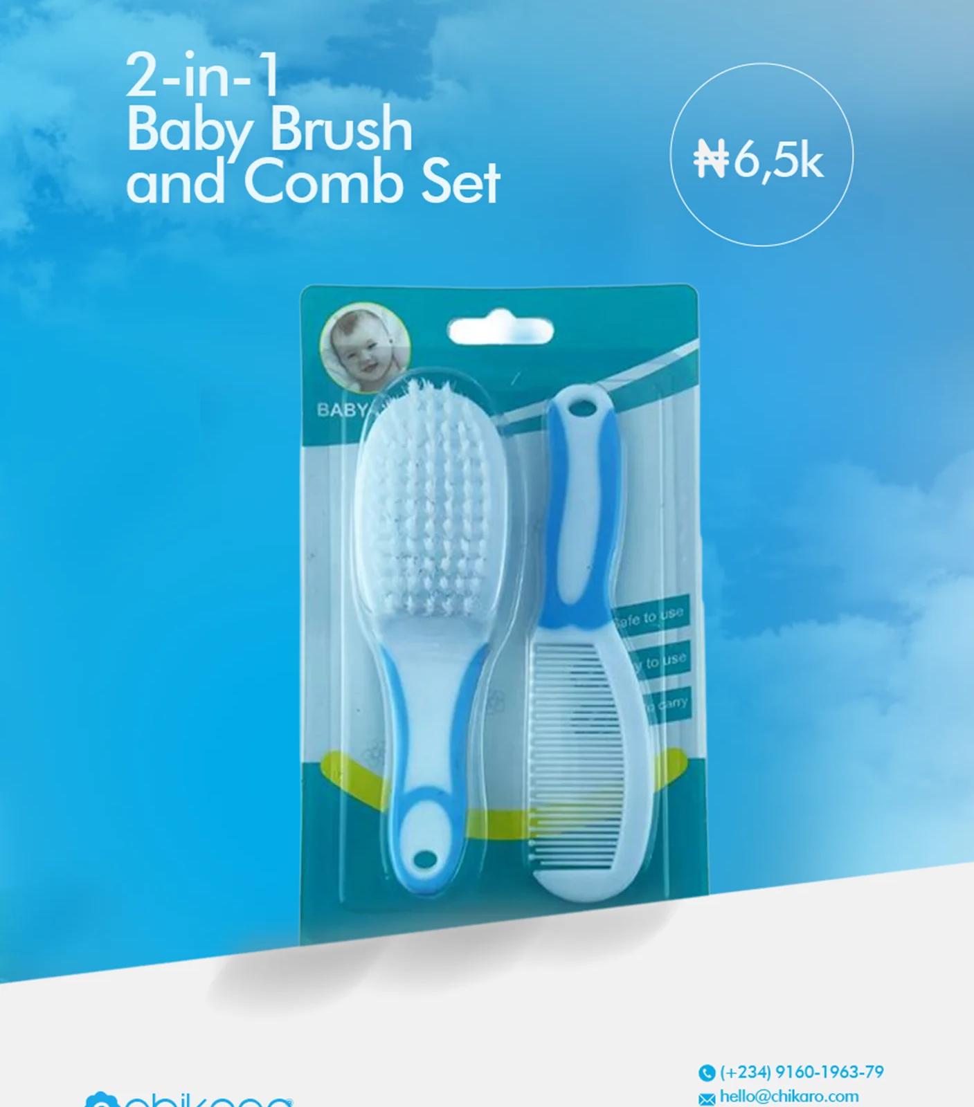 2-in-1 Baby Brush and Comb Set – Gentle Grooming Essentials for Delicate Baby Hair — Bath — Chikaro