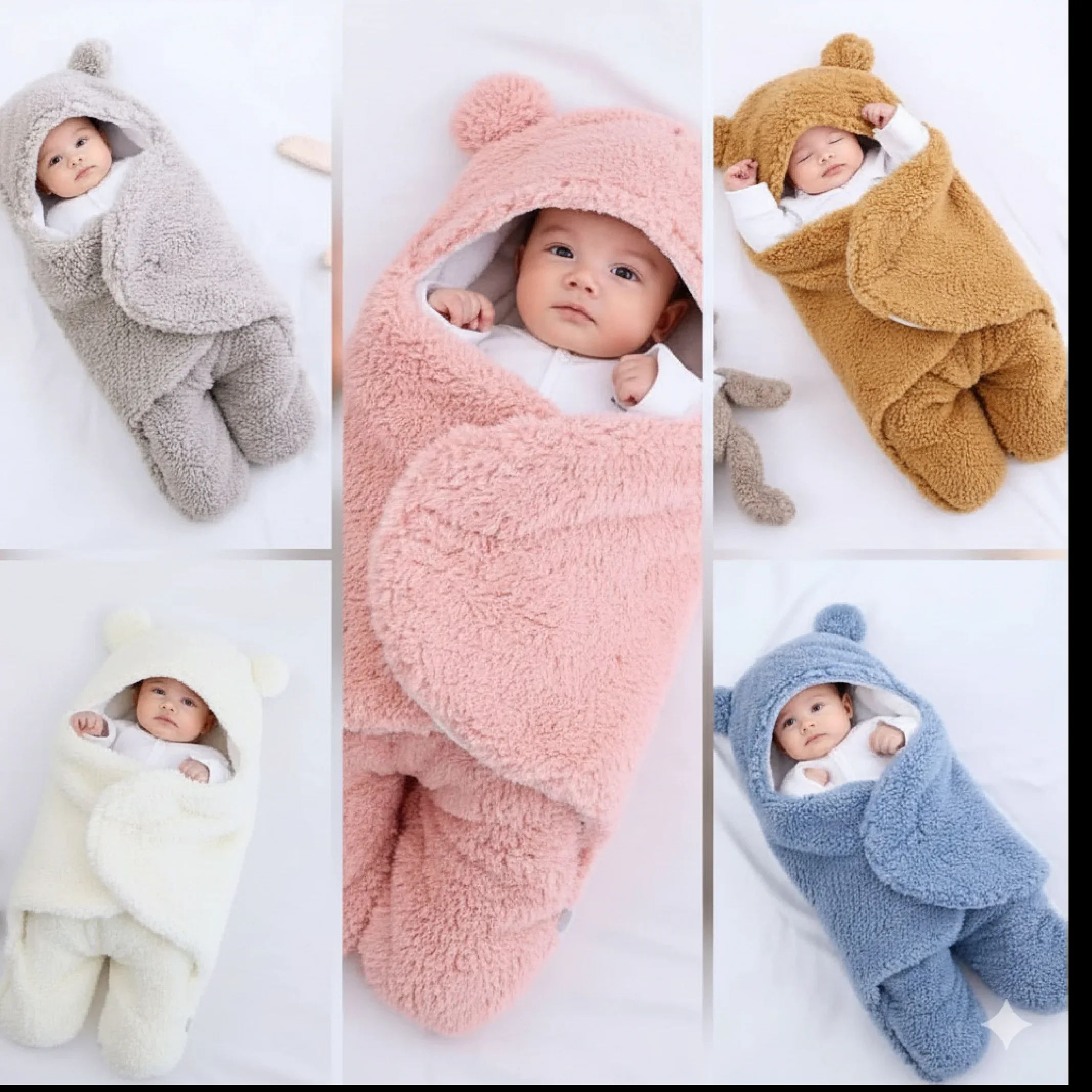 Hooded Swaddle Wrap – Soft Cozy Blanket for Newborn Comfort & Warmth — Nursery — Chikaro