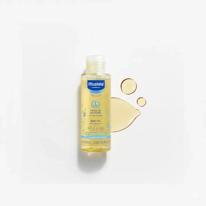 Mustela Baby Oil – with Natural Avocado, Pomegranate & Sunflower Oil – 3.38 fl. Oz — Bath — Chikaro