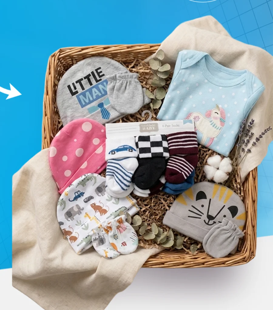 Carton 6-in-1 Sock + Cap and Mitten 3 Sets + Onesies (3pcs) — image 1