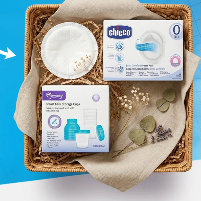 Chicco Breast Pad + Momcosy Storage Cups — Nursing — Chikaro