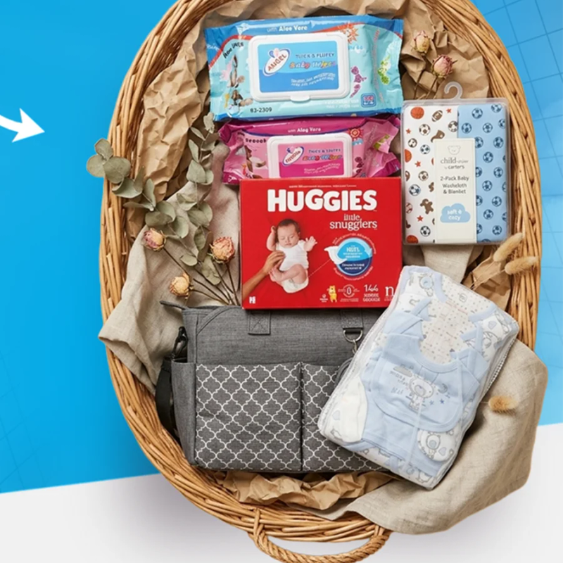 Hospital Bag + Angel Wipes (3pcs) + Huggies Little Snuggler + Flannel (2-in-1) + Receiving Set 8-in-1 — Hospital Bag — Chikaro