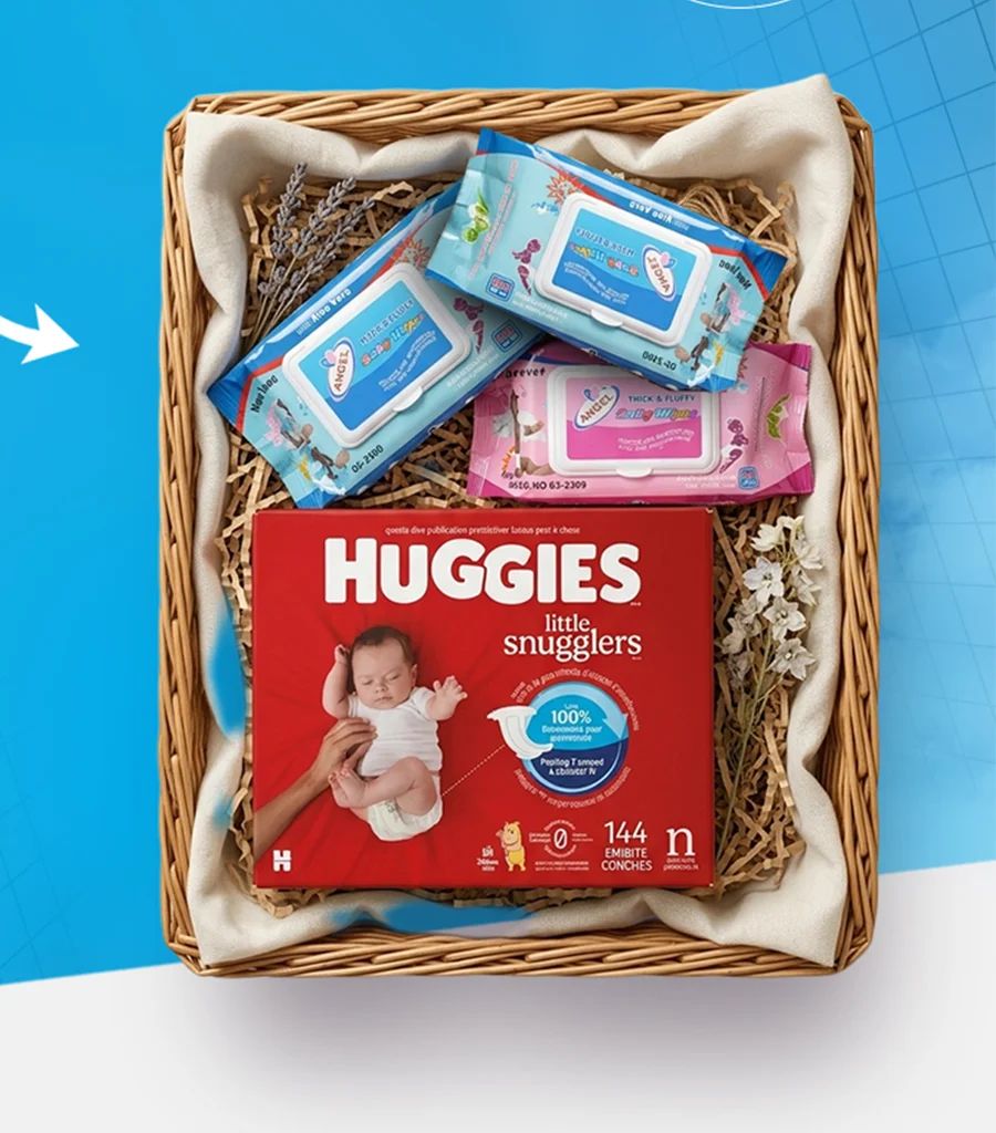 Huggies Little Snuggler + 3 Angel Wipes — image 1