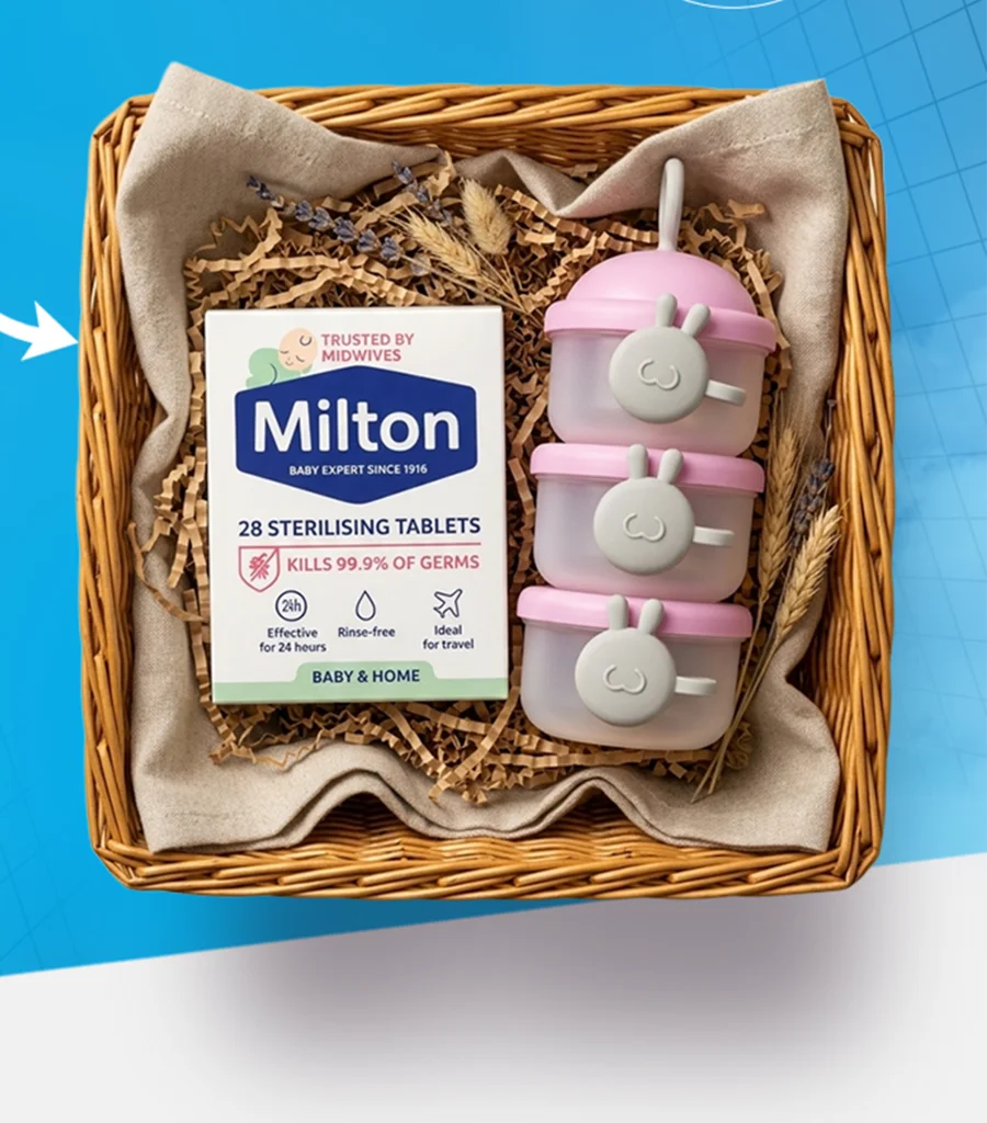 Milk Container + Milton Sterilising Tablet — image 1