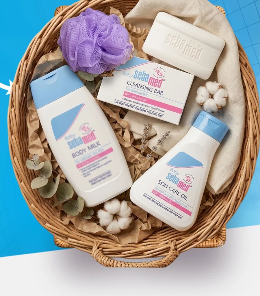 Sebamed Soap + Skin Care Oil + Lotion + Sponge — image 1