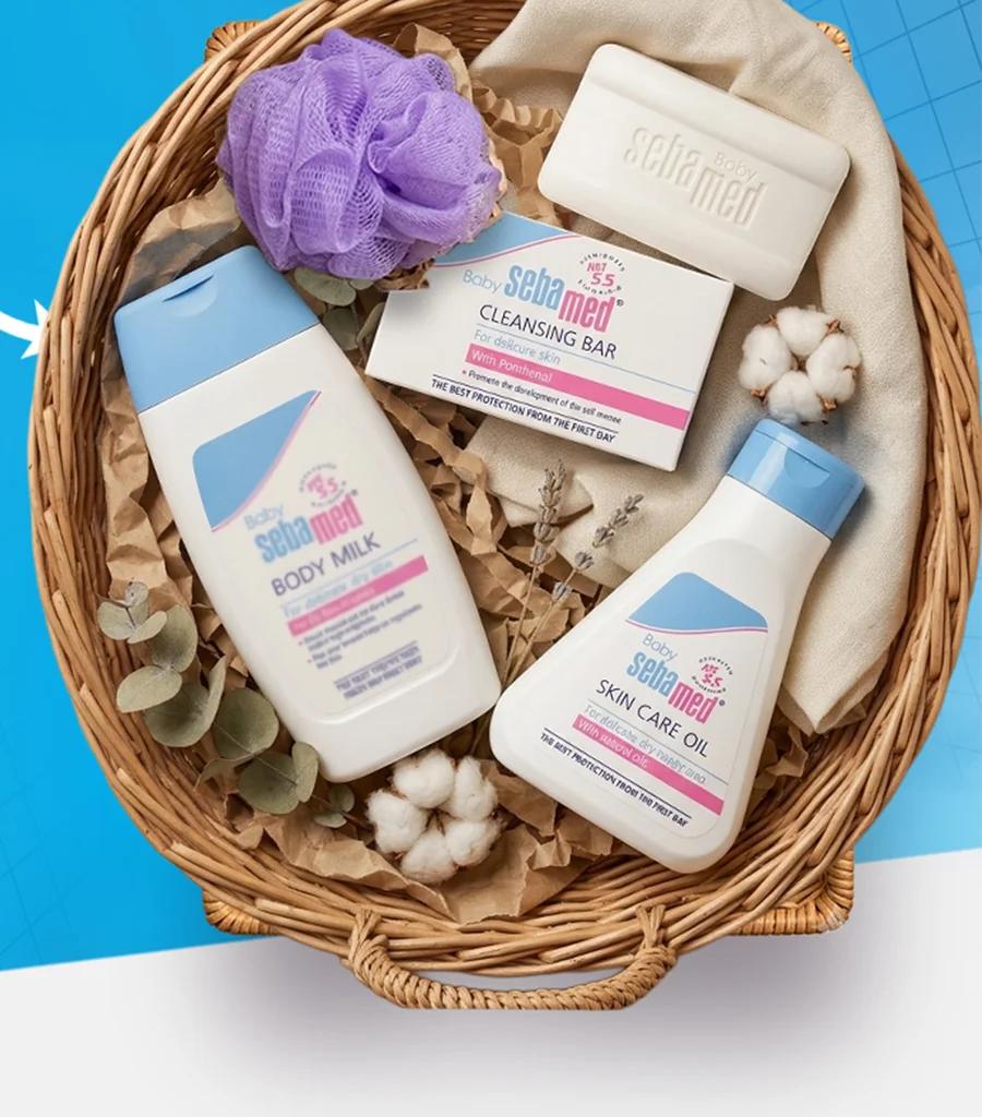 Sebamed Soap + Skin Care Oil + Lotion + Sponge — image 1
